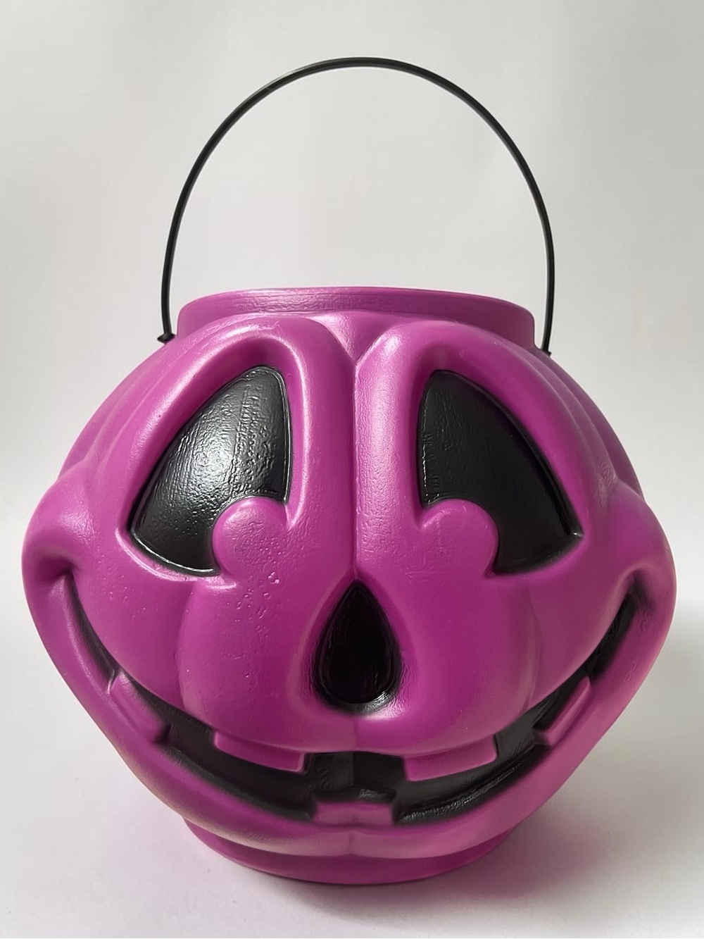 VTG 80s/90s General Foam Plastics Blow Mold Jack-o-Lantern Purple Candy Bucket